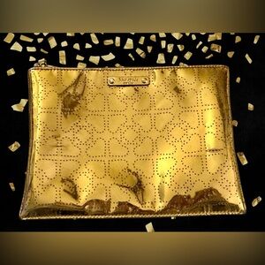 Kate Spade New York ♠️ Large Pouch Metro Spade Gold Clutch WLRU2628